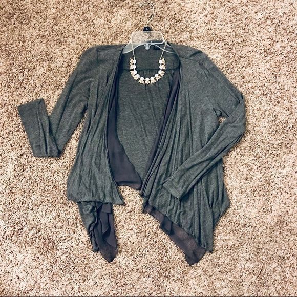 Like new, Grey Open Flutter Cardigan Sweater S/M - Picture 1 of 6